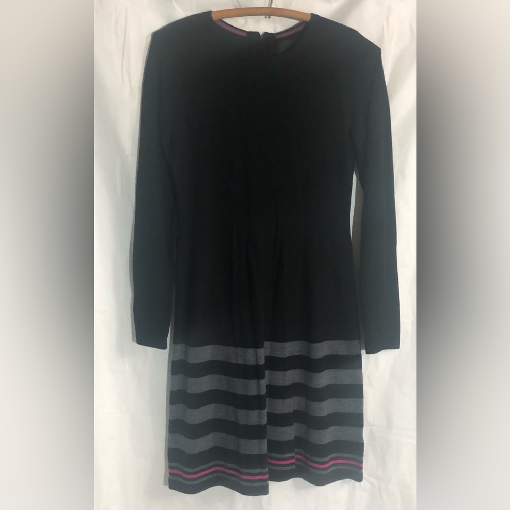 Cynthia Rowley Black and Gray Long Sleeve Dress